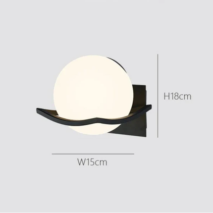 Wall Light with Opal Glass Globe | Modern Minimalist Sconce for Ambient Lighting in Bedrooms and Hallways