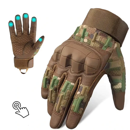 Tactical Gloves with Hard Shell Knuckle Protection and Touchscreen Fingertips, Sizes S to XL