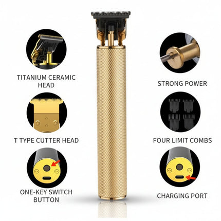 Precision Hair Trimmer with T Blade Design | Cordless Beard Grooming Tool for Clean Edges and Smooth Control