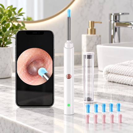HD Camera Ear Cleaner with LED Light, Wireless Ear Wax Remover for Smartphone, Rechargeable Ear Cleaning Tool_01