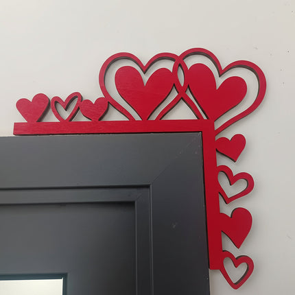 Wooden Heart Corner Wall Art with Natural Wood Finish | Romantic Home Decor for Weddings and Special Occasions