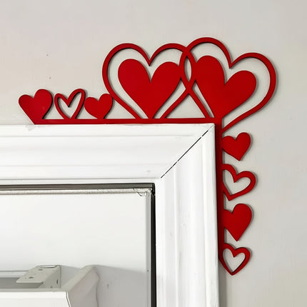 Wooden Heart Corner Wall Art with Natural Wood Finish | Romantic Home Decor for Weddings and Special Occasions