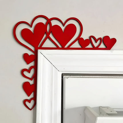 Wooden Heart Corner Wall Art with Natural Wood Finish | Romantic Home Decor for Weddings and Special Occasions