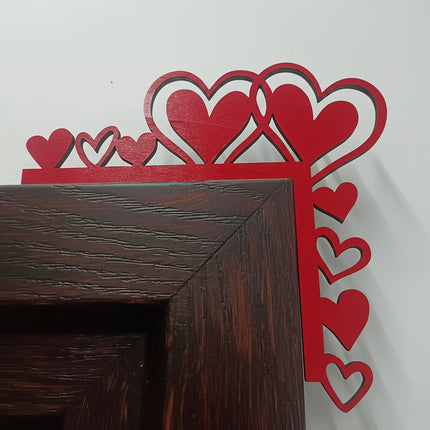 Wooden Heart Corner Wall Art with Natural Wood Finish | Romantic Home Decor for Weddings and Special Occasions