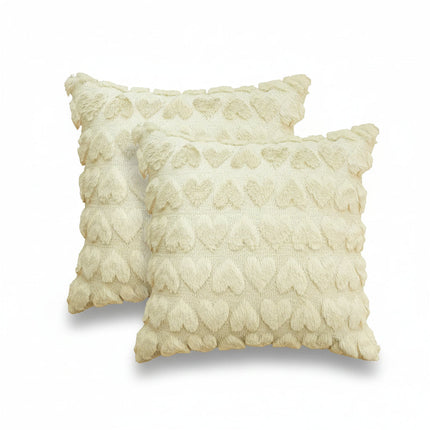 Valentine Heart Pattern Pillow Covers with Hidden Zipper | Soft Polyester Decor for Cozy Home Style
