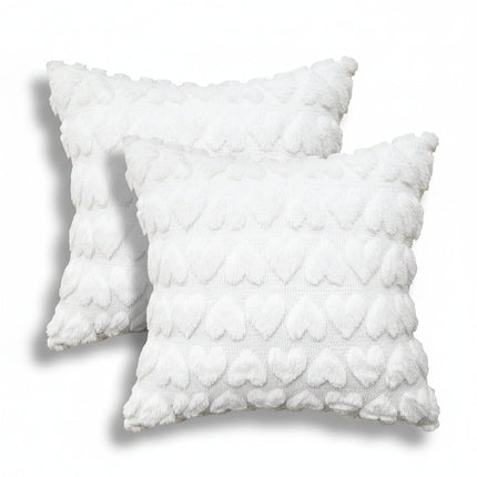 Valentine Heart Pattern Pillow Covers with Hidden Zipper | Soft Polyester Decor for Cozy Home Style