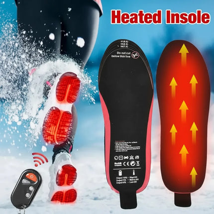 Heated Insoles with Wireless Remote Control for Winter Comfort | Rechargeable Shoe Inserts with Adjustable Heat Levels