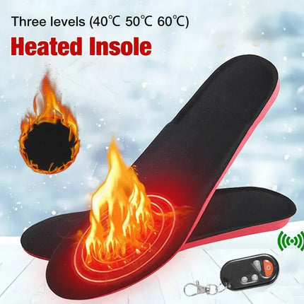 Heated Insoles with Wireless Remote Control for Winter Comfort | Rechargeable Shoe Inserts with Adjustable Heat Levels