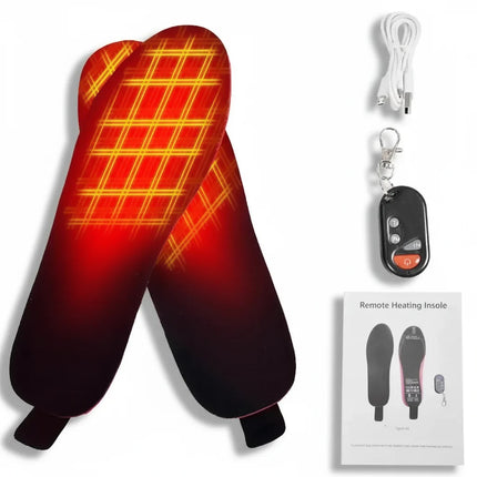 Heated Insoles with Wireless Remote Control for Winter Comfort | Rechargeable Shoe Inserts with Adjustable Heat Levels