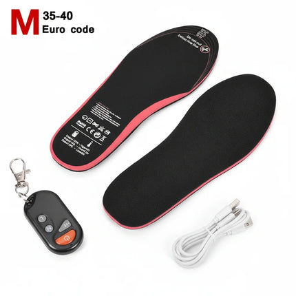 Heated Insoles with Wireless Remote Control for Winter Comfort | Rechargeable Shoe Inserts with Adjustable Heat Levels