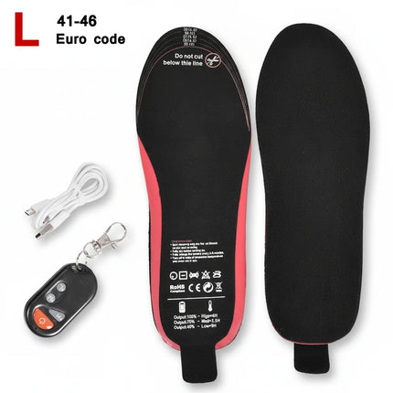 Heated Insoles with Wireless Remote Control for Winter Comfort | Rechargeable Shoe Inserts with Adjustable Heat Levels