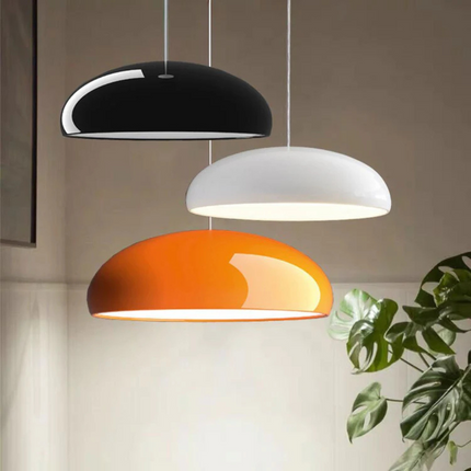 Italian Modern Pendant Light with Aluminium Dome | Soft LED Illumination for Contemporary Spaces