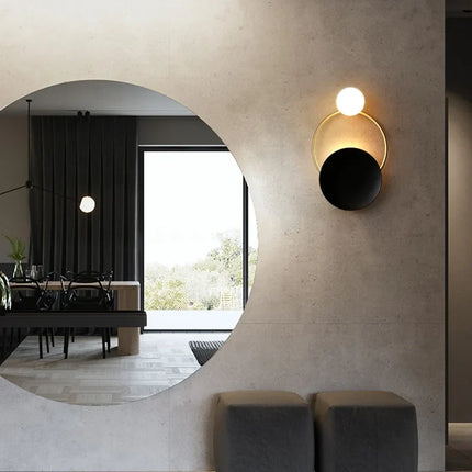 Designer Wall Lamp with Spherical Glass Shade | Modern Metal Fixture for Soft Ambient Lighting