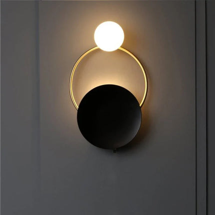 Designer Wall Lamp with Spherical Glass Shade | Modern Metal Fixture for Soft Ambient Lighting
