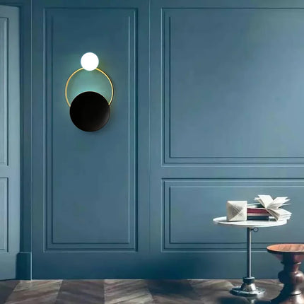 Designer Wall Lamp with Spherical Glass Shade | Modern Metal Fixture for Soft Ambient Lighting