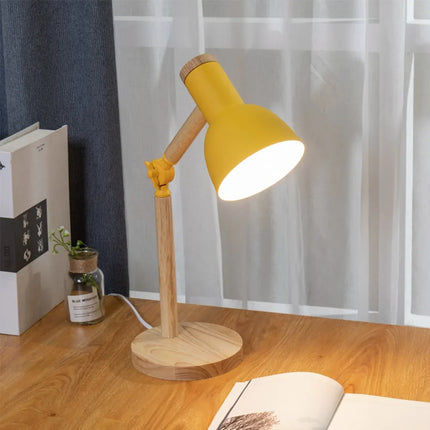 Nordic Wooden Desk Lamp with Adjustable Head | Stylish Eye-Friendly Light for Reading and Relaxation