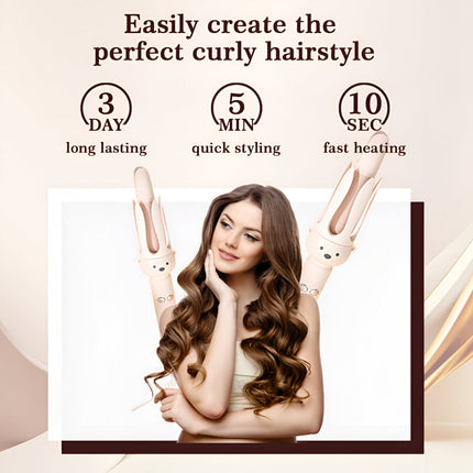 Automatic Rotating Hair Curler with Ceramic Barrel for Quick, Even Curls | Plug Powered Styling Tool for Unisex Adults