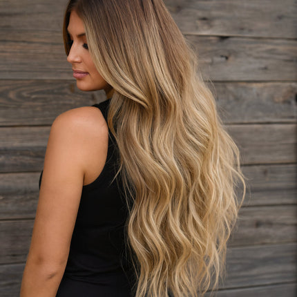 Natural Wavy Human Hair Clip-In Extensions Set | 35-45 cm for Effortless Volume and Length
