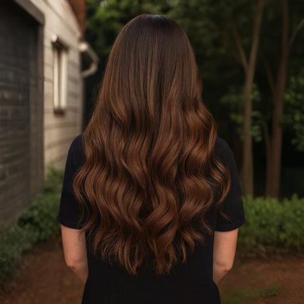 Natural Wavy Human Hair Clip-In Extensions Set | 35-45 cm for Effortless Volume and Length