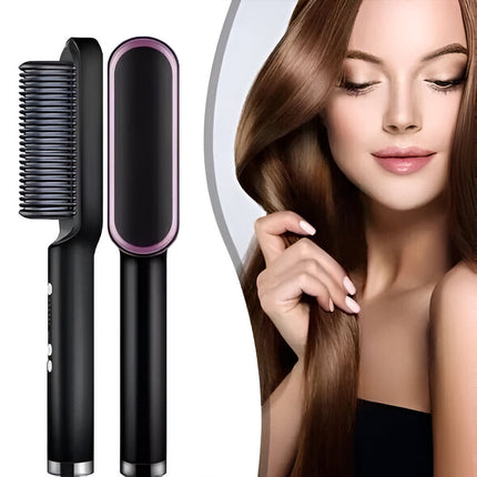 Heated Hair Straightening Comb with Anti-Frizz Technology | Versatile Styling for Healthy, Silky Hair