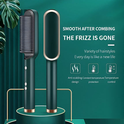 Heated Hair Straightening Comb with Anti-Frizz Technology | Versatile Styling for Healthy, Silky Hair