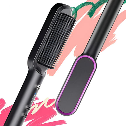 Heated Hair Straightening Comb with Anti-Frizz Technology | Versatile Styling for Healthy, Silky Hair