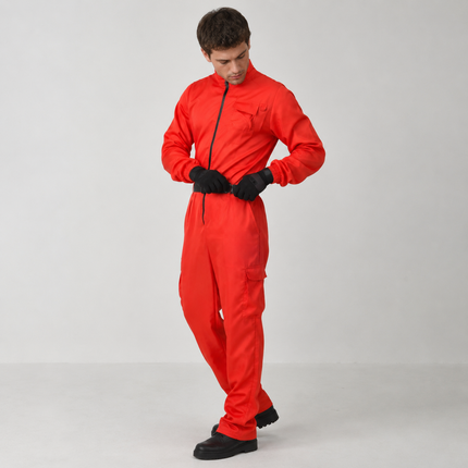 Halloween Costume Jumpsuit Set with Guard Mask | Complete Adult Outfit for Themed Parties and Cosplay