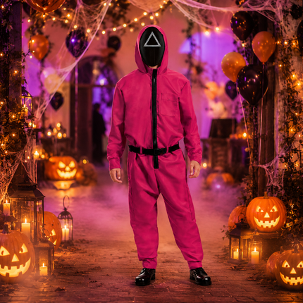 Halloween Costume Jumpsuit Set with Matching Mask & Belt | Complete Outfit for Themed Parties and Events