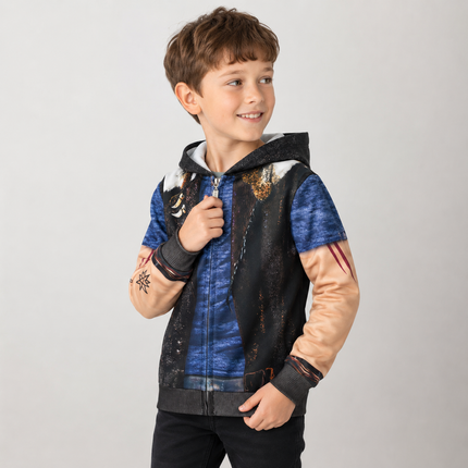 Kids Zombie Jumpsuit Halloween Costume with Zip-Up Closure | Spooky Dress-Up for Parties and Role Play