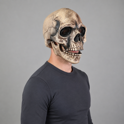 Skull Moving Jaw Halloween Costume Mask | Full Head Coverage for Dramatic Cosplay Looks