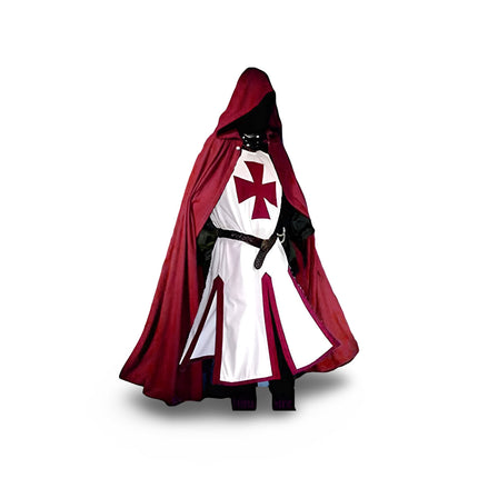 Medieval Knight Costume Cloak with Tunic | Historic Cosplay Outfit for Halloween and Themed Events