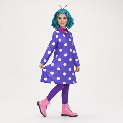 Polka Dot Halloween Costume Dress with Optional Wig | Playful Cosplay Outfit for Kids and Adults