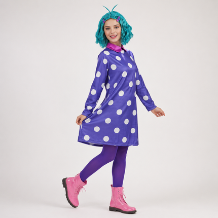 Polka Dot Halloween Costume Dress with Optional Wig | Playful Cosplay Outfit for Kids and Adults