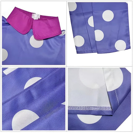 Polka Dot Halloween Costume Dress with Optional Wig | Playful Cosplay Outfit for Kids and Adults