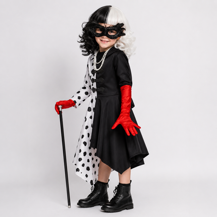 Spotted Dress Cape Cosplay Costume for Kids and Adults | Bold Character Outfit for Halloween and Themed Events