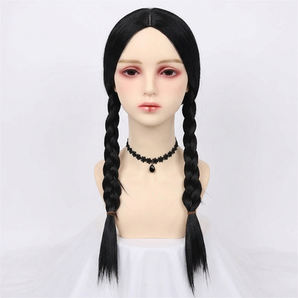 Gothic Dress Halloween Costume Set with Wig Options | Dark Cosplay Outfit for Themed Parties and Events