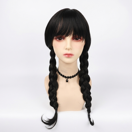 Gothic Dress Halloween Costume Set with Wig Options | Dark Cosplay Outfit for Themed Parties and Events