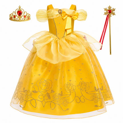 Princess Costume Dress for Girls with Accessories | Charming Outfit for Halloween and Birthday Parties