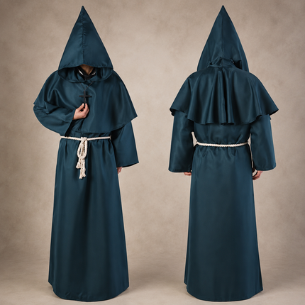 Womens Nun Robe Costume for Halloween with Classic Design | Comfortable Full-Length Outfit for Themed Events