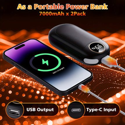 Electric Hand Warmer Set with Rechargeable Batteries | Compact Pocket Heater for Cold Weather Comfort