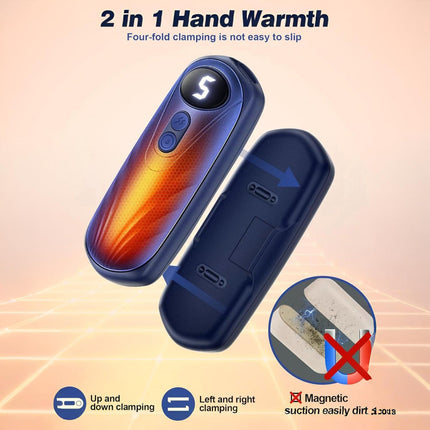 Rechargeable Hand Warmers with LED Display & 5 Heat Levels | Instant Warmth for Cold Weather Comfort