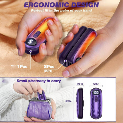 Rechargeable Hand Warmers with LED Display & 5 Heat Levels | Instant Warmth for Cold Weather Comfort