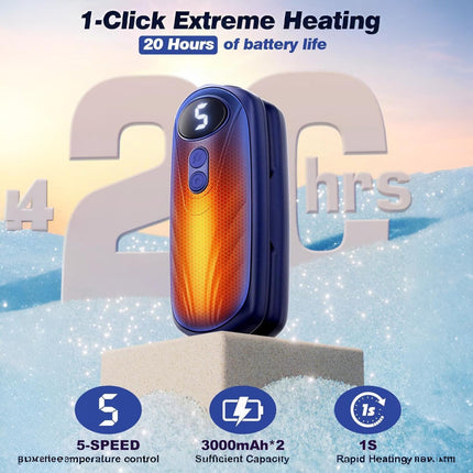 Rechargeable Hand Warmers with LED Display & 5 Heat Levels | Instant Warmth for Cold Weather Comfort