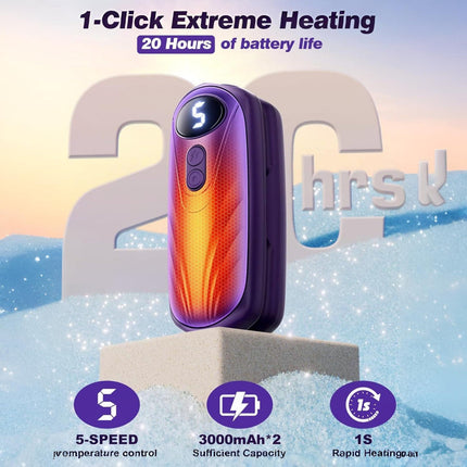 Rechargeable Hand Warmers with LED Display & 5 Heat Levels | Instant Warmth for Cold Weather Comfort