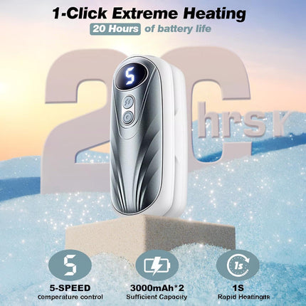 Rechargeable Hand Warmers with LED Display & 5 Heat Levels | Instant Warmth for Cold Weather Comfort