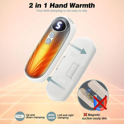 Rechargeable Hand Warmers with LED Display & 5 Heat Levels | Instant Warmth for Cold Weather Comfort