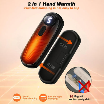 Rechargeable Hand Warmers with LED Display & 5 Heat Levels | Instant Warmth for Cold Weather Comfort