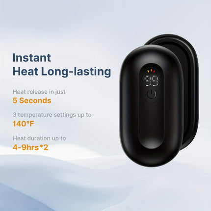 Rechargeable Magnetic Hand Warmers Set with LED Display | 3 Heat Levels for Quick Pocket Warmth