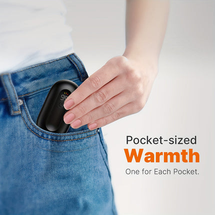 Rechargeable Magnetic Hand Warmers Set with LED Display | 3 Heat Levels for Quick Pocket Warmth