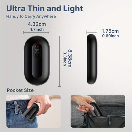 Rechargeable Magnetic Hand Warmers Set with LED Display | 3 Heat Levels for Quick Pocket Warmth